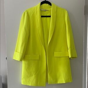 Alice + Olivia Neon Yellow Oversized Blazer